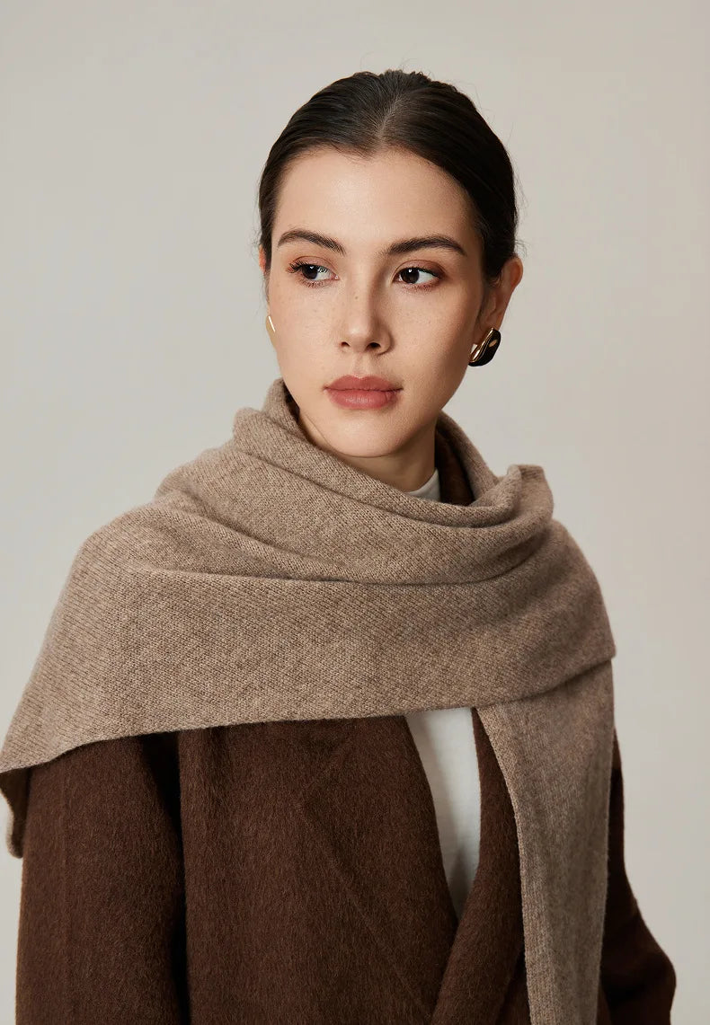 Solid Color Knitted Scarf - Cozy Autumn Winter Wrap