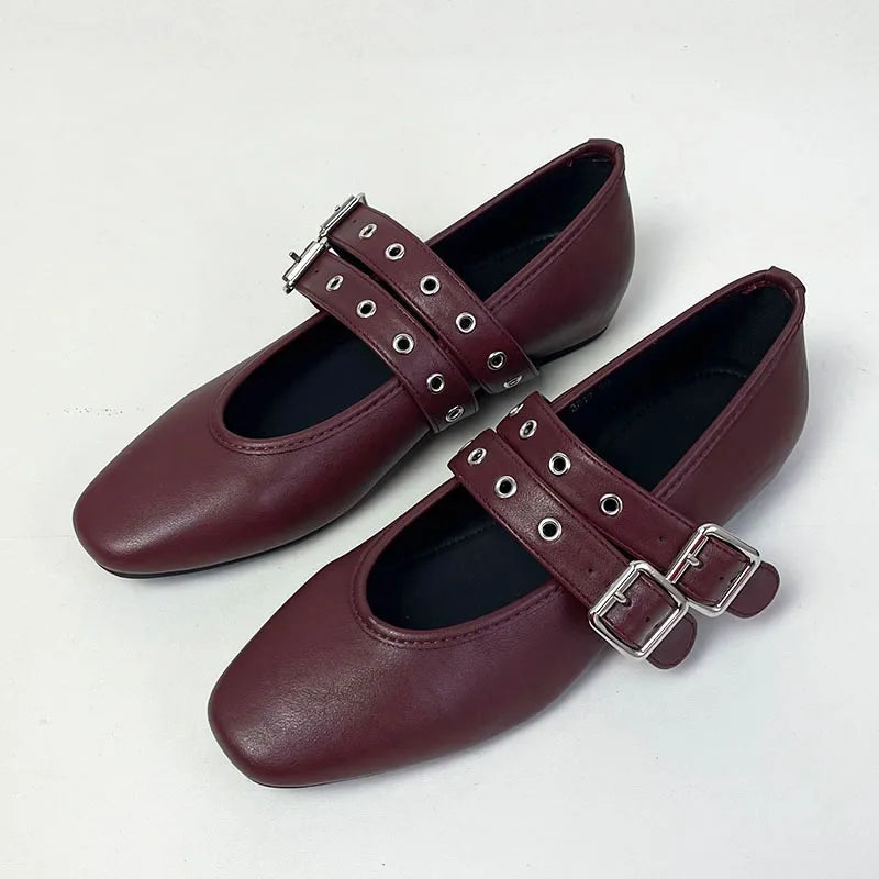 Buckle Strap Ballet Flats - Round Toe Lolita Style