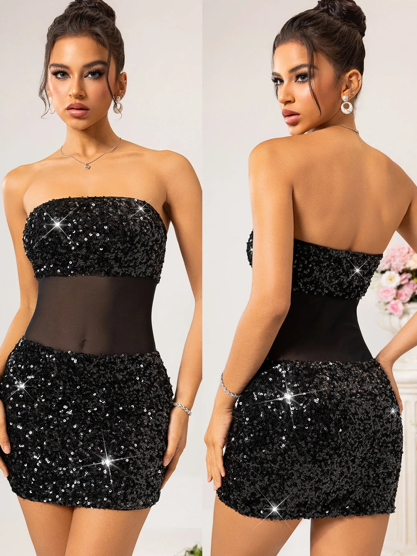 Snow Master Sequin Evening Dress