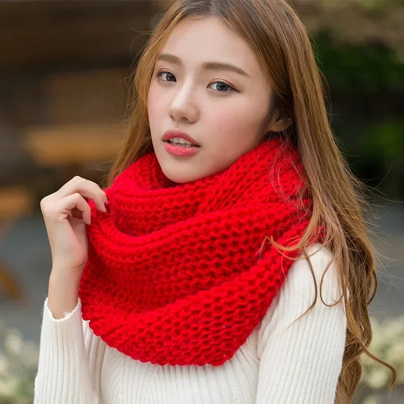 Knitted Necklace Scarf - Warm Winter Fashion Accent