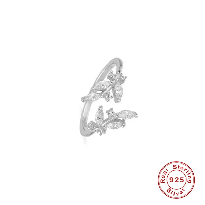 925 Sterling Silver Snake Ring - Open Adjustable Design
