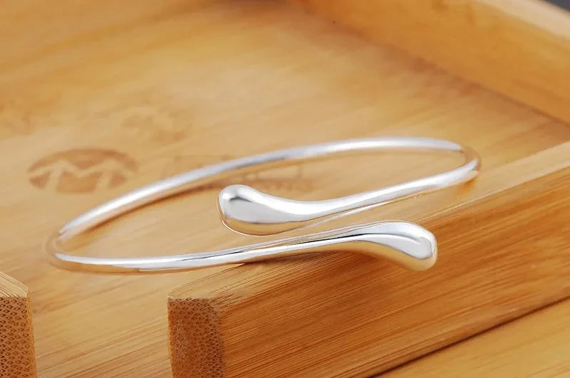 925 Sterling Silver Water Drop Bracelet - Gift-Ready Style