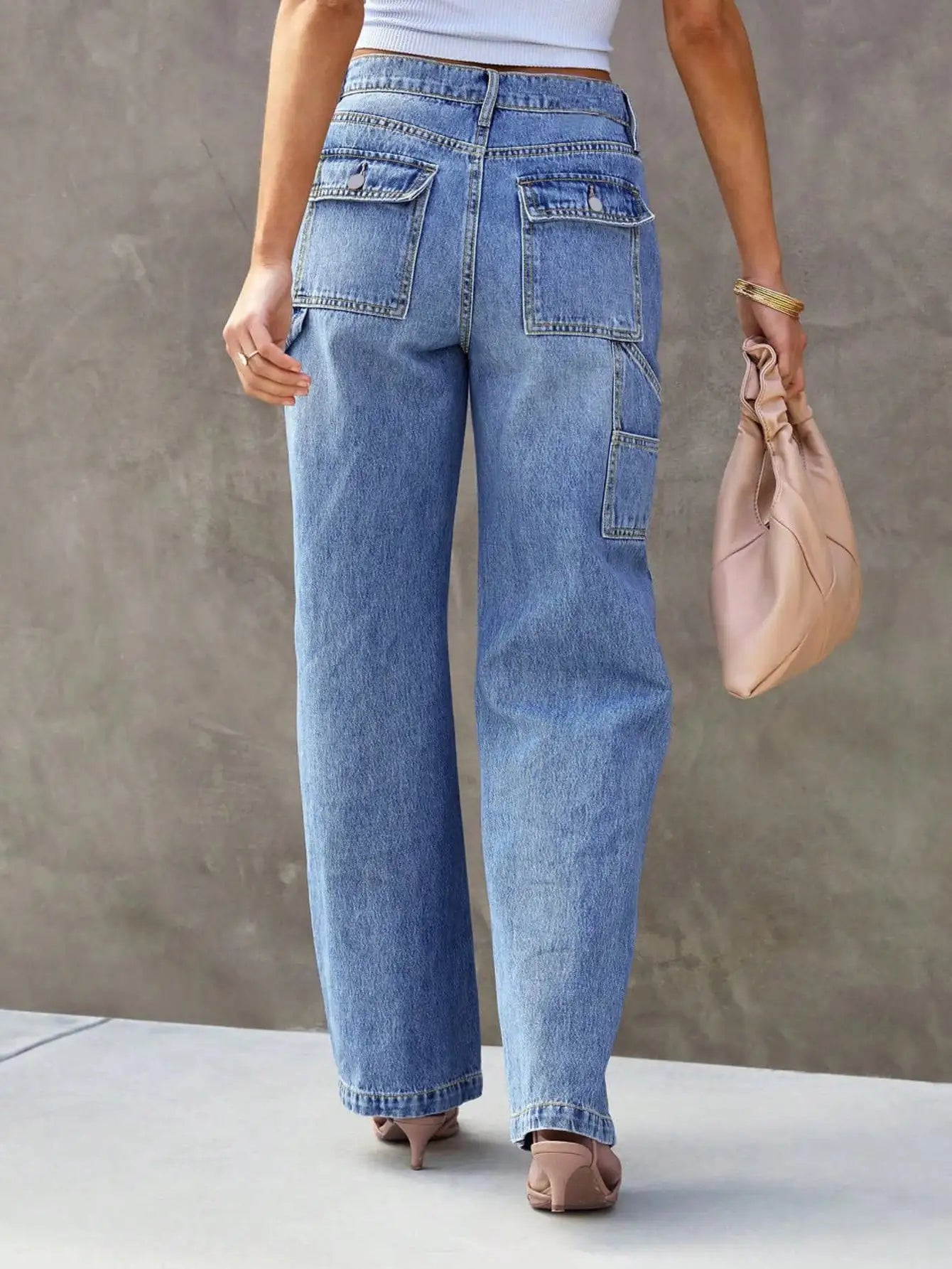 Light Blue Straight Wide-Leg Jeans - Everyday Relaxed Denim