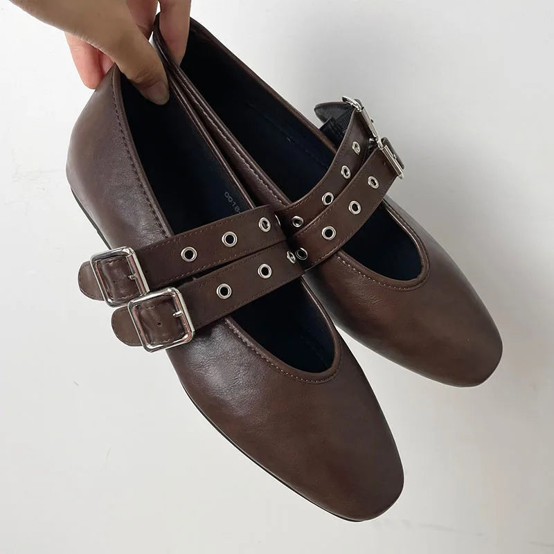 Buckle Strap Ballet Flats - Round Toe Lolita Style