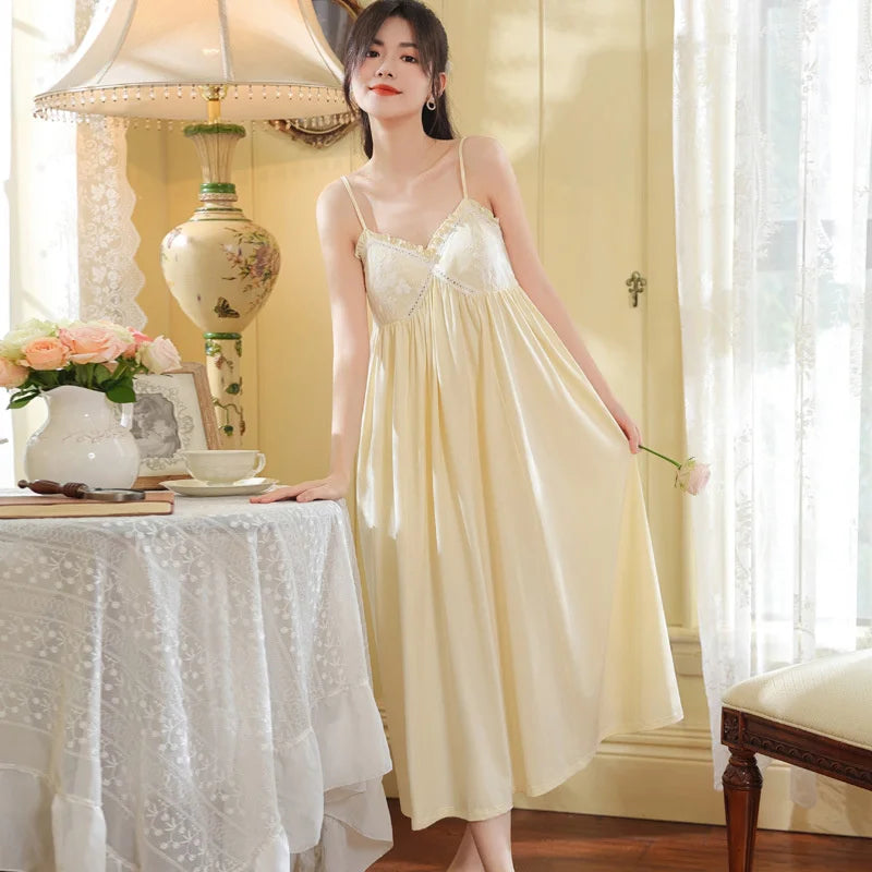 Embroidered Lace Cotton Nightdress