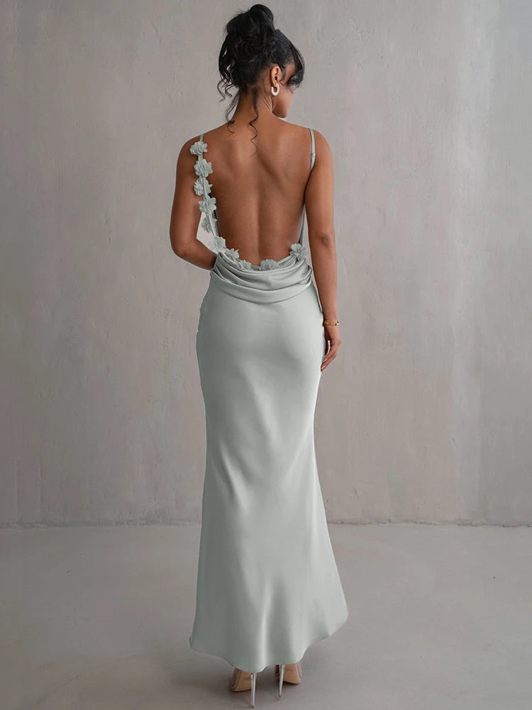 Floral Backless Maxi Dress - Party Ready