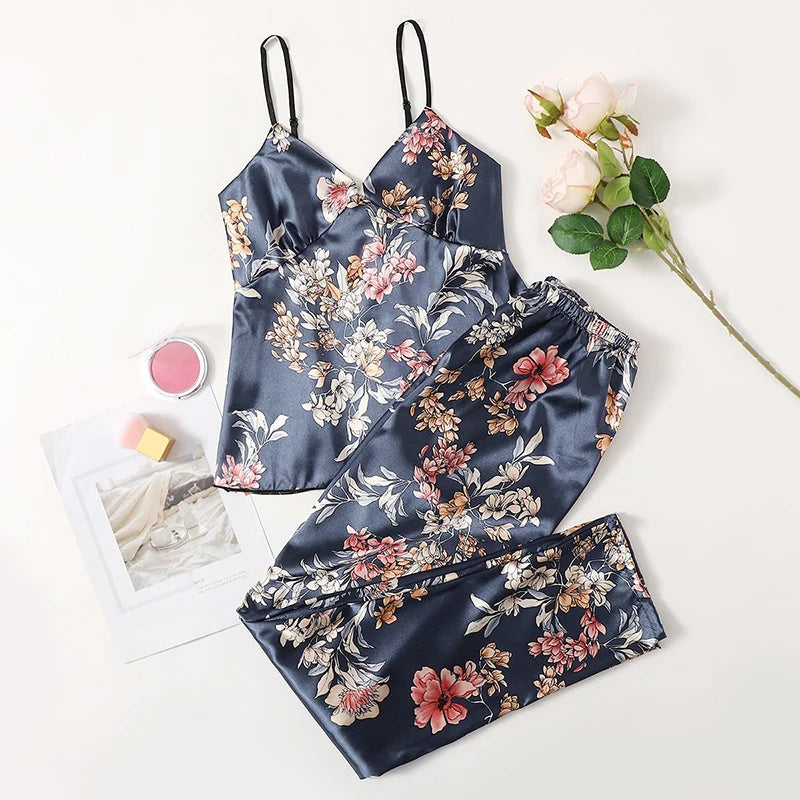 Satin Cami & Trousers Pajama Set