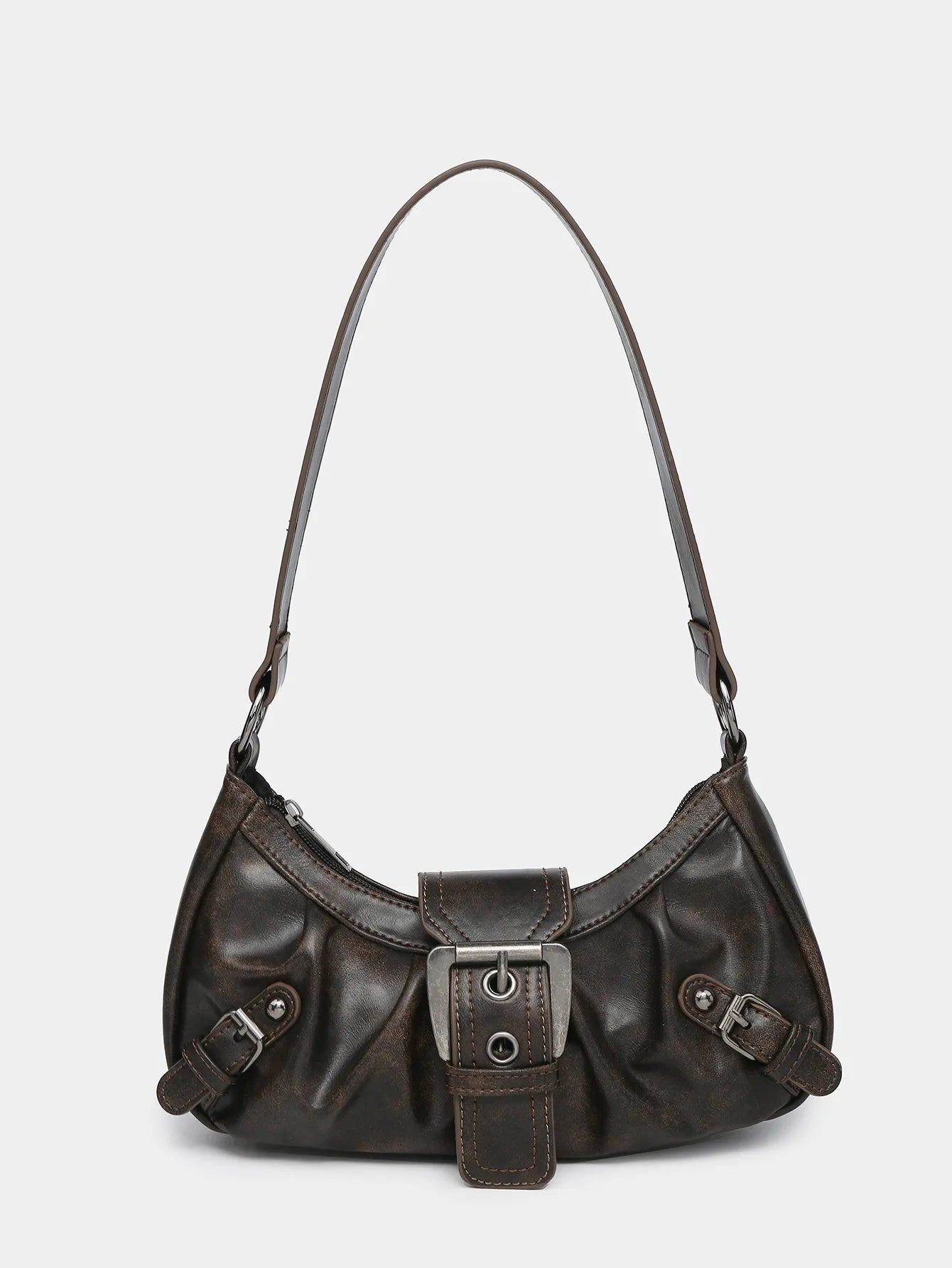 PU Leather Y2K Shoulder Bag - Retro Finish