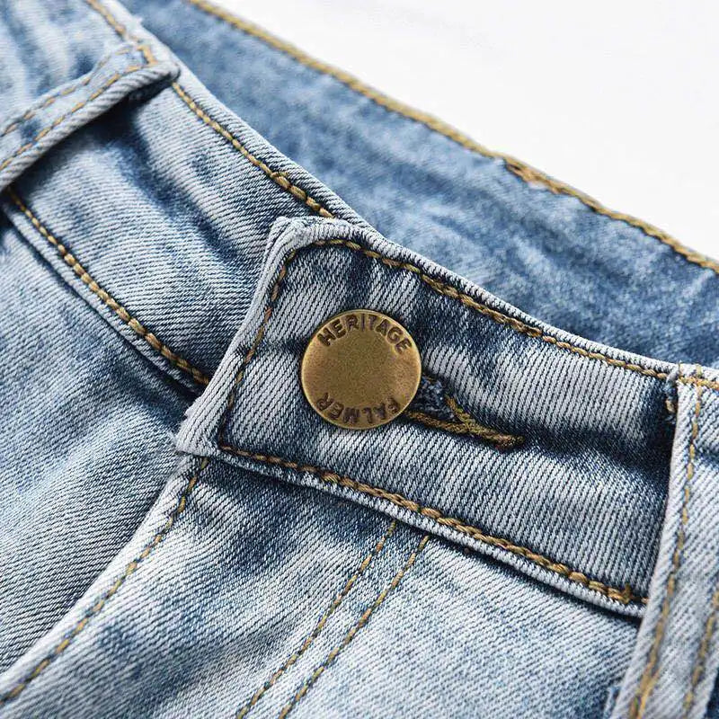 High-Waist Slim Flare Jeans - Stretch Ankle-Length Denim