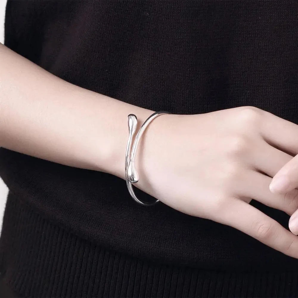 925 Sterling Silver Water Drop Bracelet - Gift-Ready Style