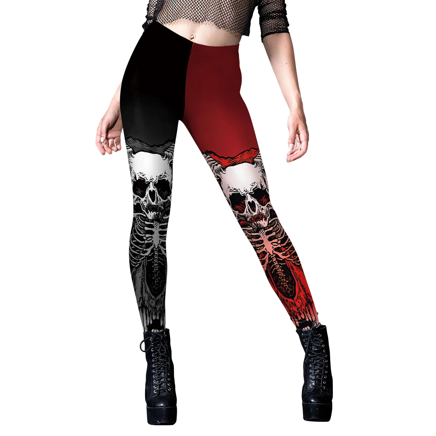 Skeleton Print Gothic Leggings