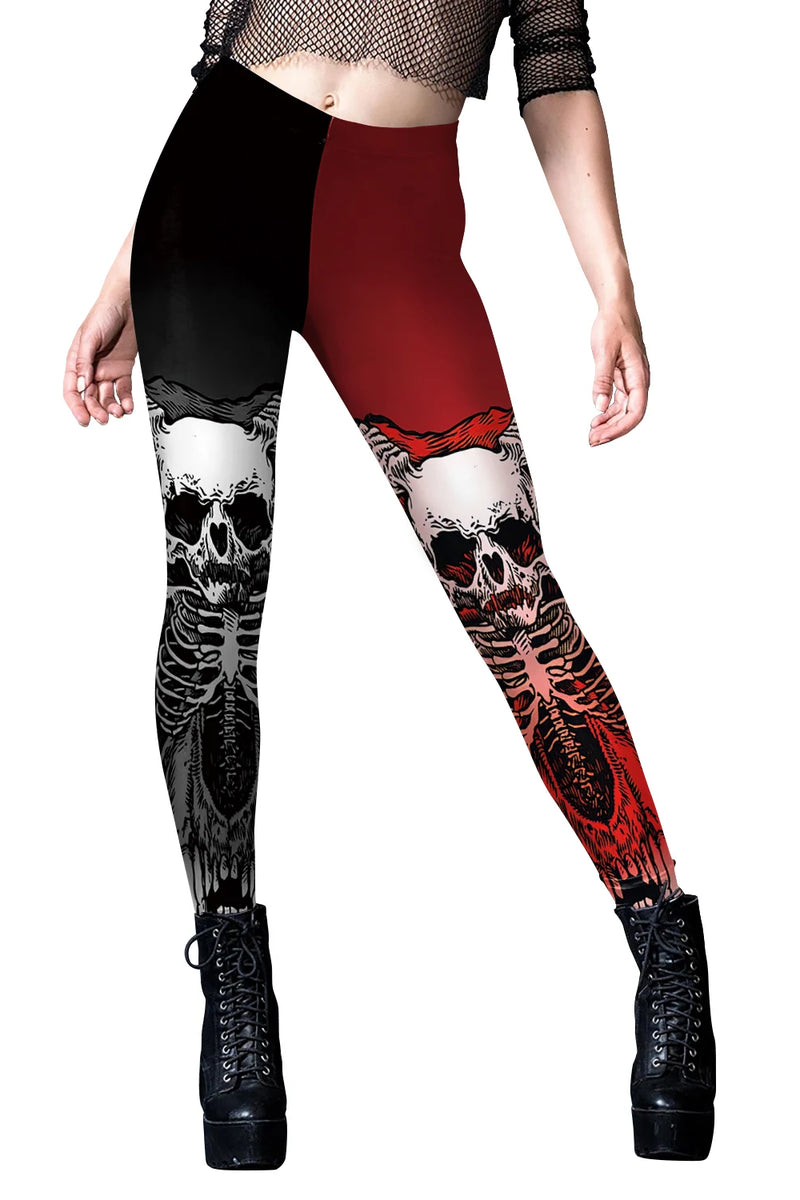 Skeleton Print Gothic Leggings