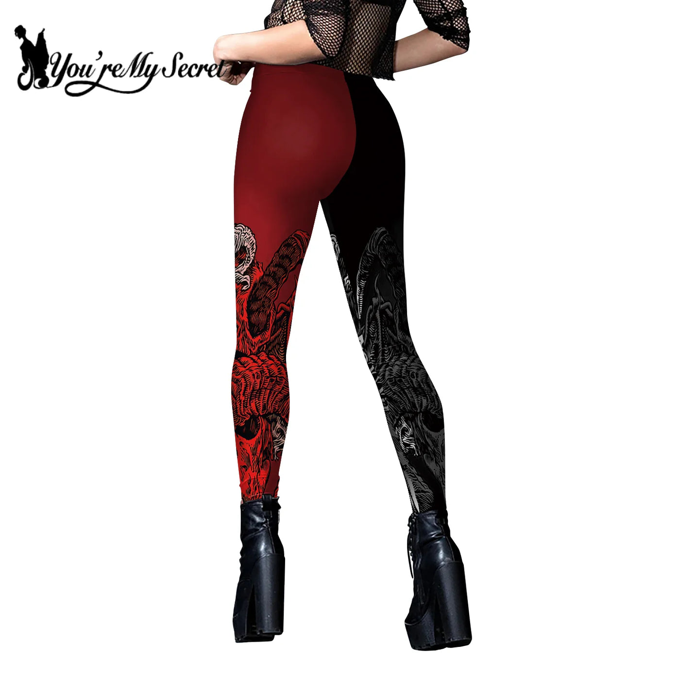 Skeleton Print Gothic Leggings