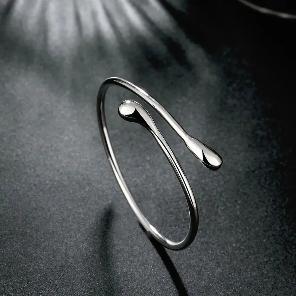 925 Sterling Silver Water Drop Bracelet - Gift-Ready Style
