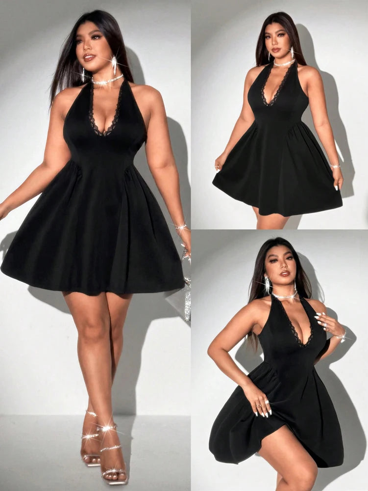 V-Neck Mini A-Line Dress