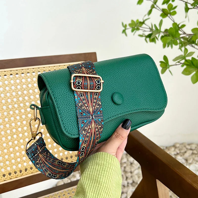 PU Leather Flap Crossbody Bag