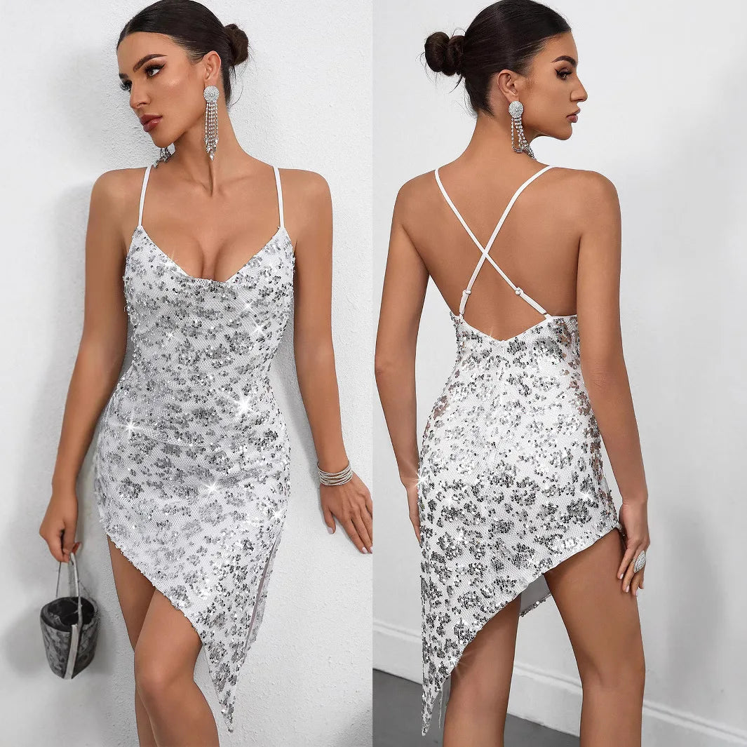 Snow Master Sequin Evening Dress