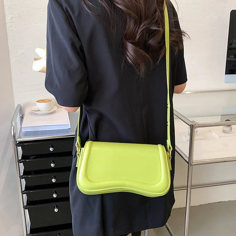 PU Leather Saddle Crossbody Bag