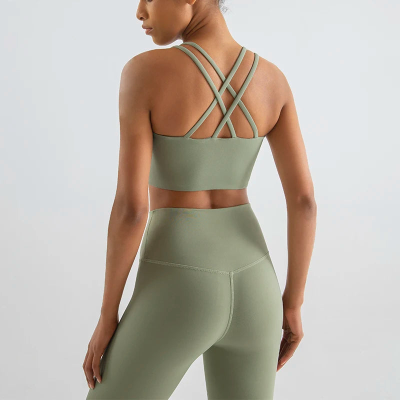 Cross-Back Sports Bra - Yoga Ready