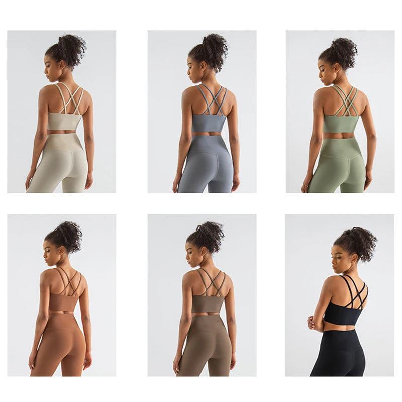 Cross-Back Sports Bra - Yoga Ready