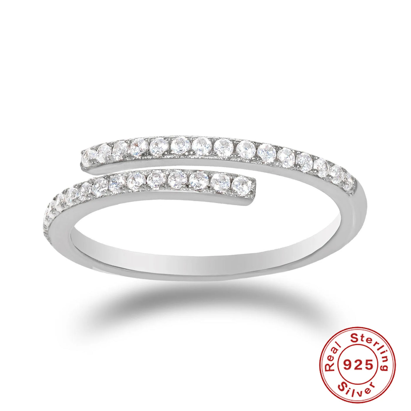 925 Sterling Silver Snake Ring - Open Adjustable Design
