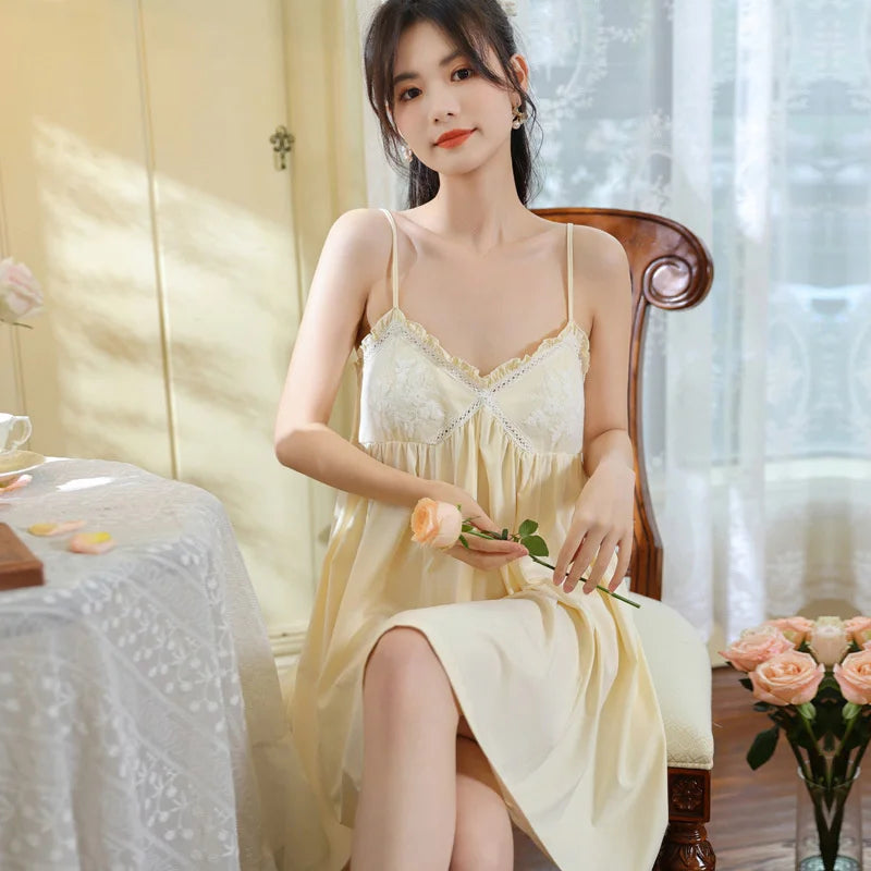 Embroidered Lace Cotton Nightdress