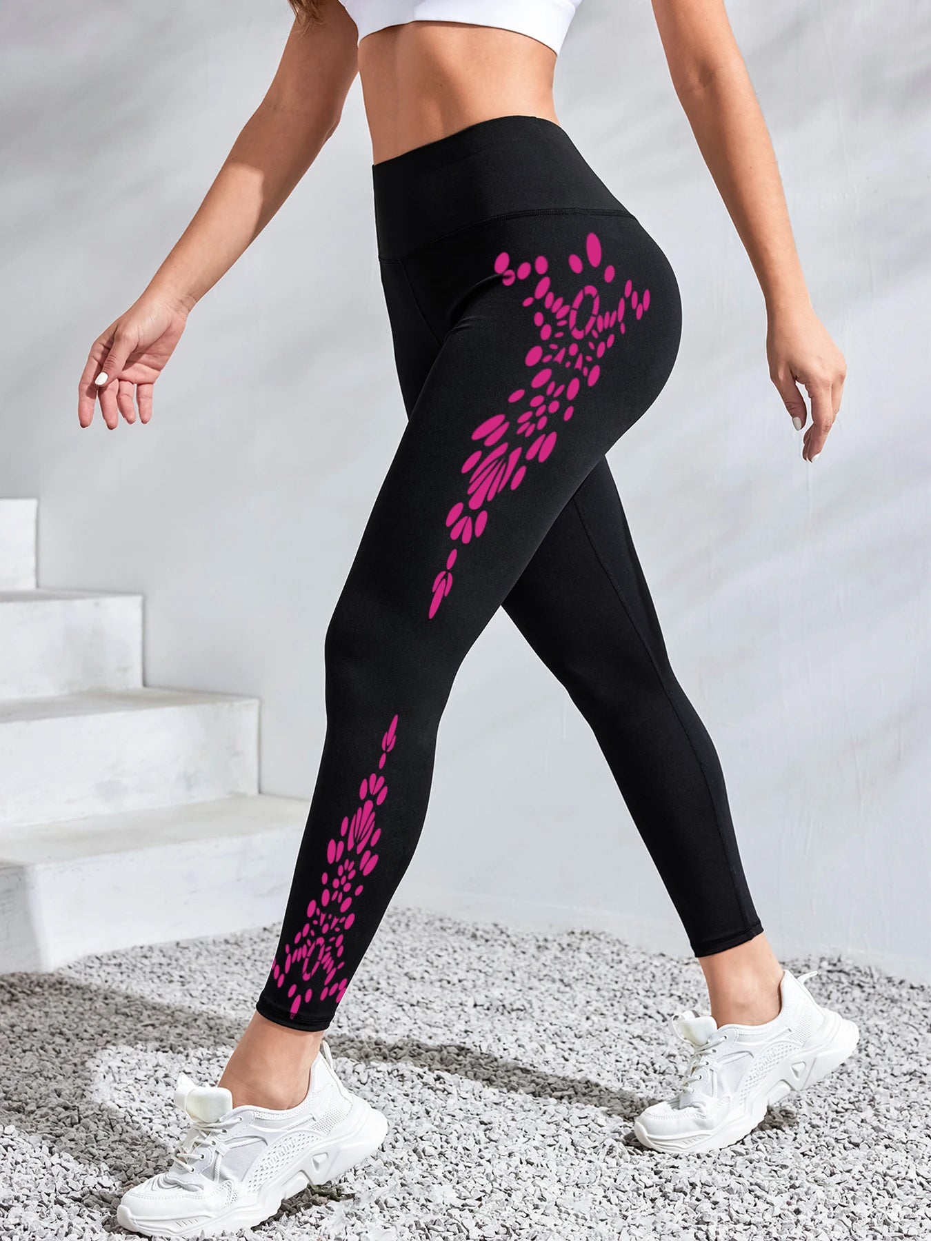 High-Waist Printed Workout Leggings
