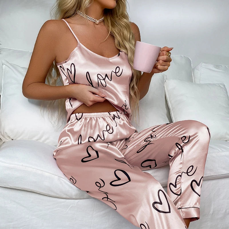 Satin Cami & Trousers Pajama Set