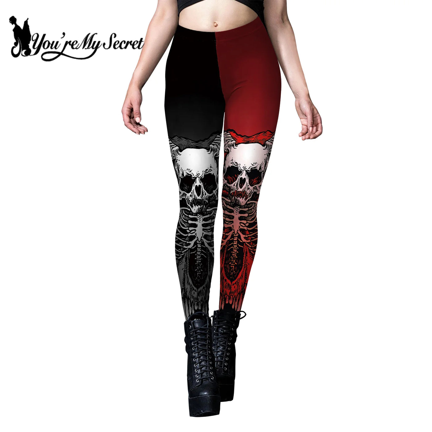 Skeleton Print Gothic Leggings