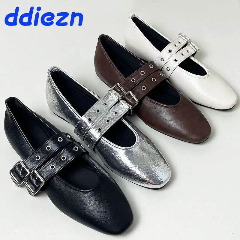 Buckle Strap Ballet Flats - Round Toe Lolita Style