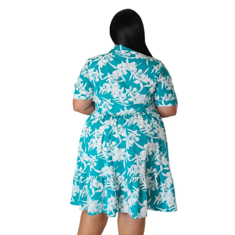 Floral A-Line Midi Dress - Casual Party Style