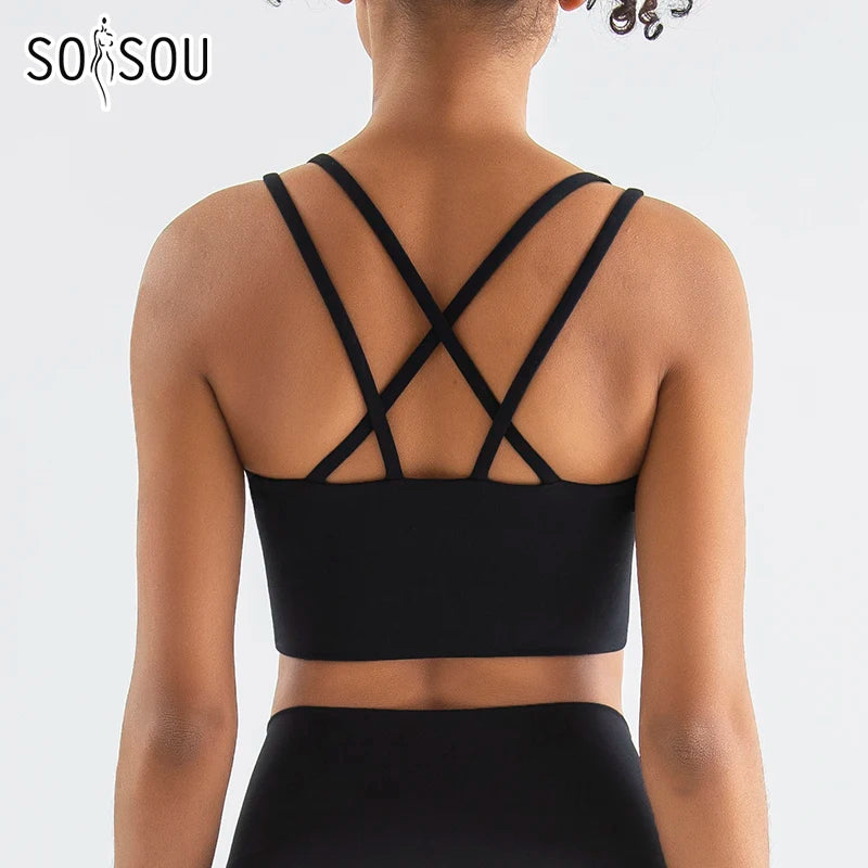 Cross-Back Sports Bra - Yoga Ready