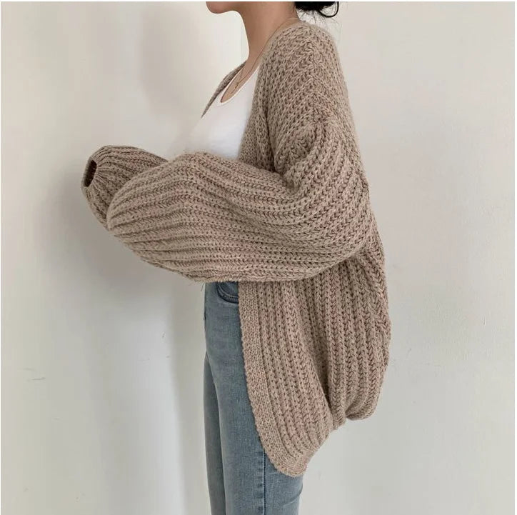 Harajuku Lantern Sleeve Cardigan - Korean Streetwear Sweater