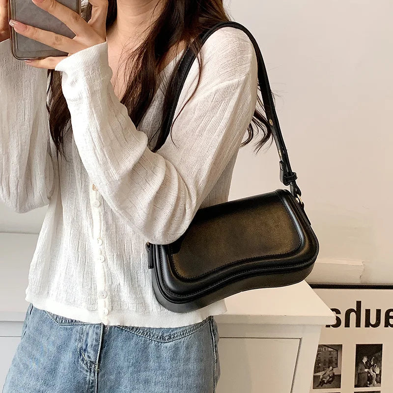 PU Leather Saddle Crossbody Bag