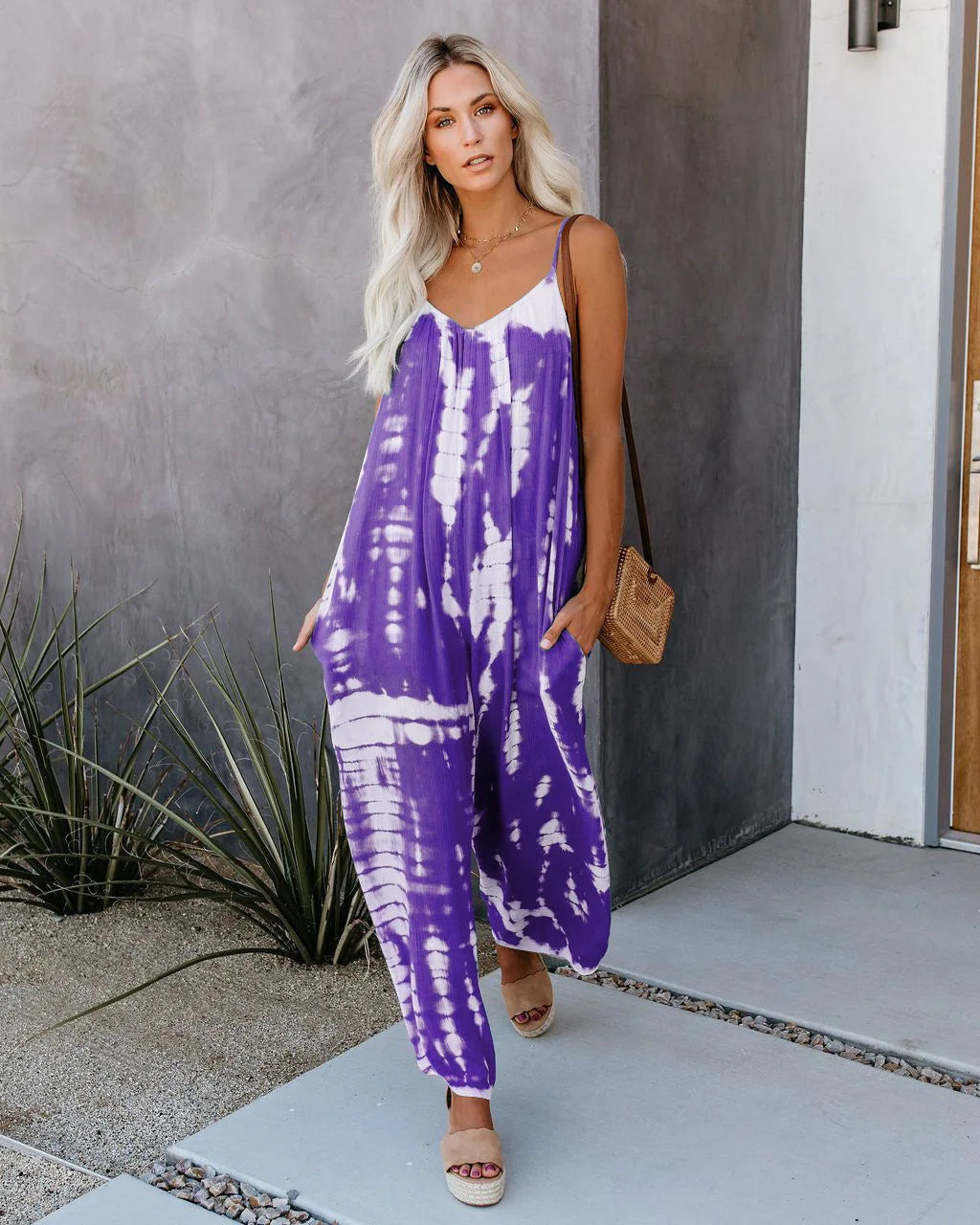 Wide-Leg Suspender Jumpsuit