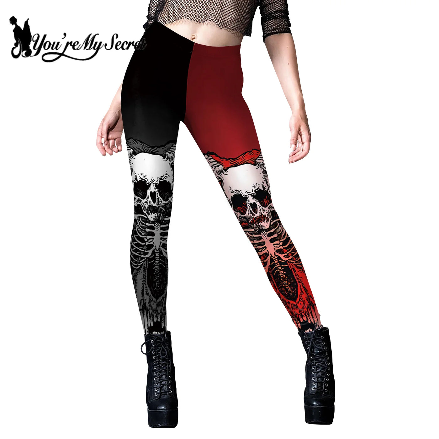 Skeleton Print Gothic Leggings