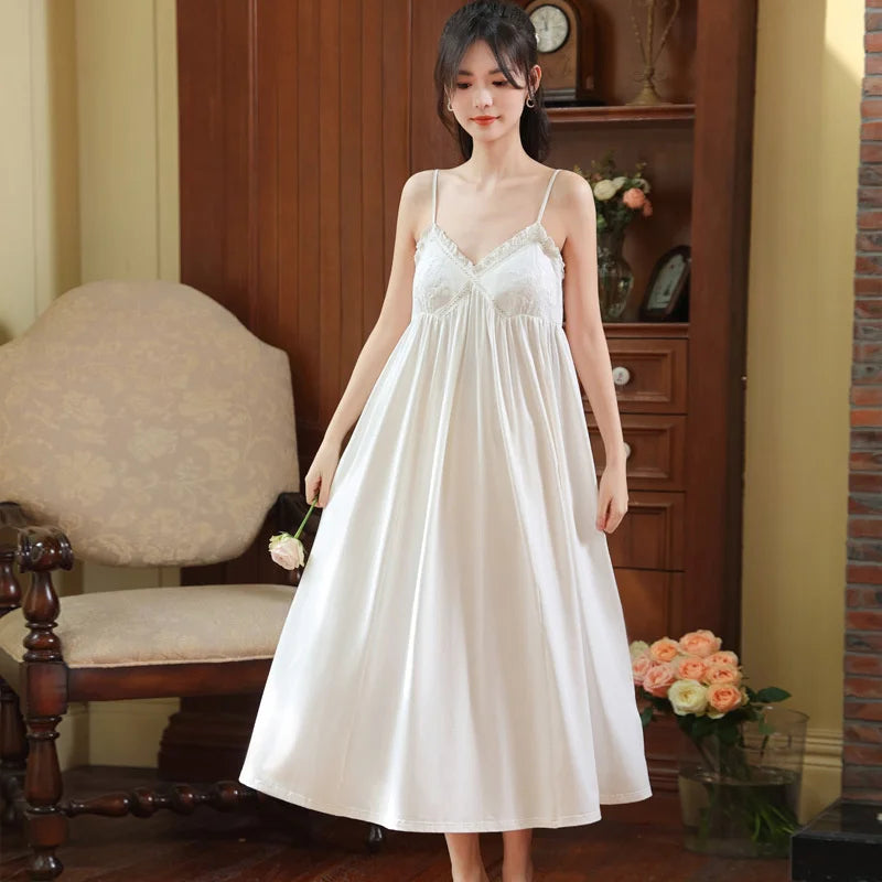 Embroidered Lace Cotton Nightdress