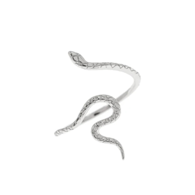 925 Sterling Silver Snake Ring - Open Adjustable Design