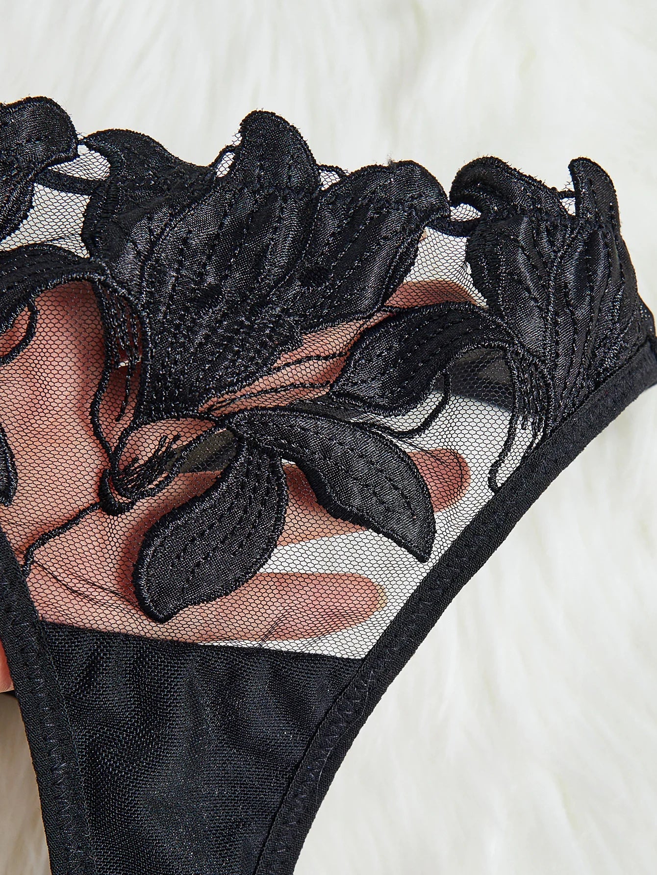 Floral Embroidered Bra & Brief Set