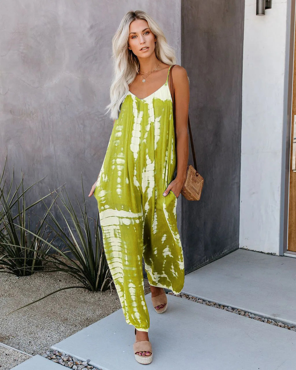 Wide-Leg Suspender Jumpsuit