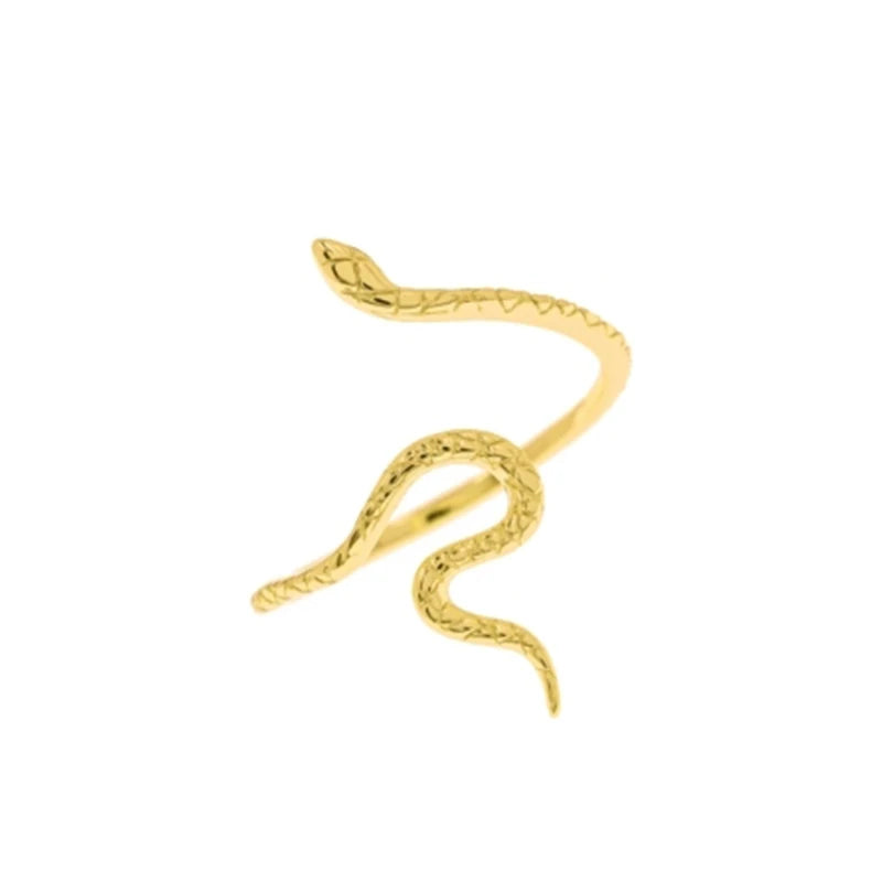 925 Sterling Silver Snake Ring - Open Adjustable Design