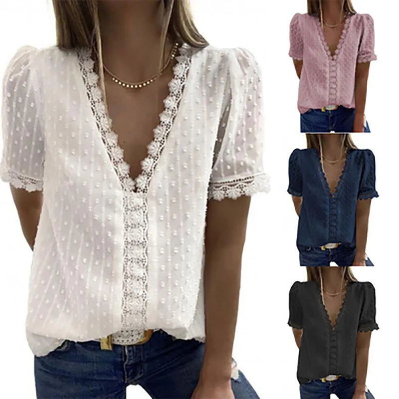 OYAO Longline V-Neck Casual Tee