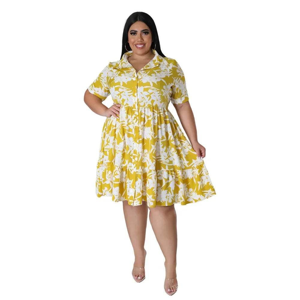 Floral A-Line Midi Dress - Casual Party Style