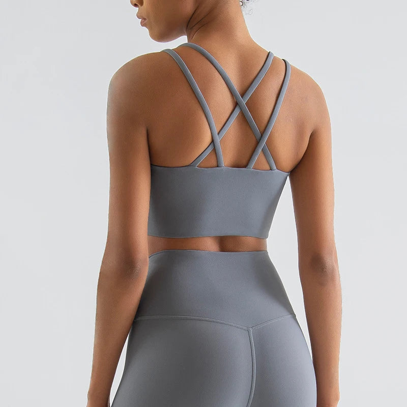 Cross-Back Sports Bra - Yoga Ready