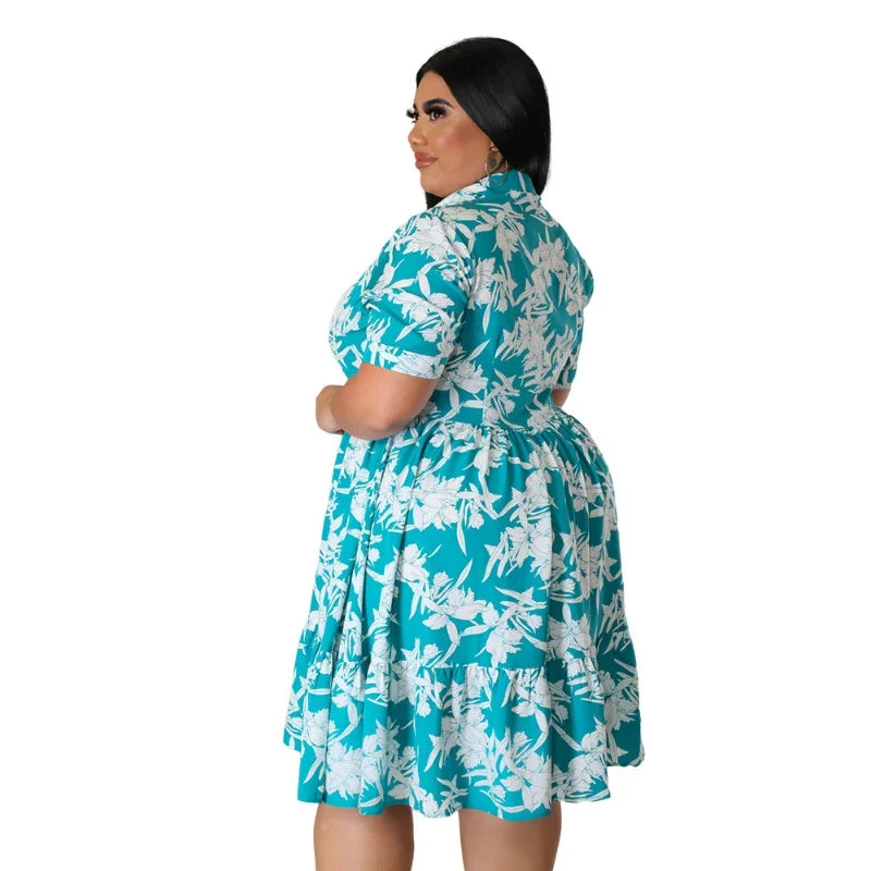 Floral A-Line Midi Dress - Casual Party Style