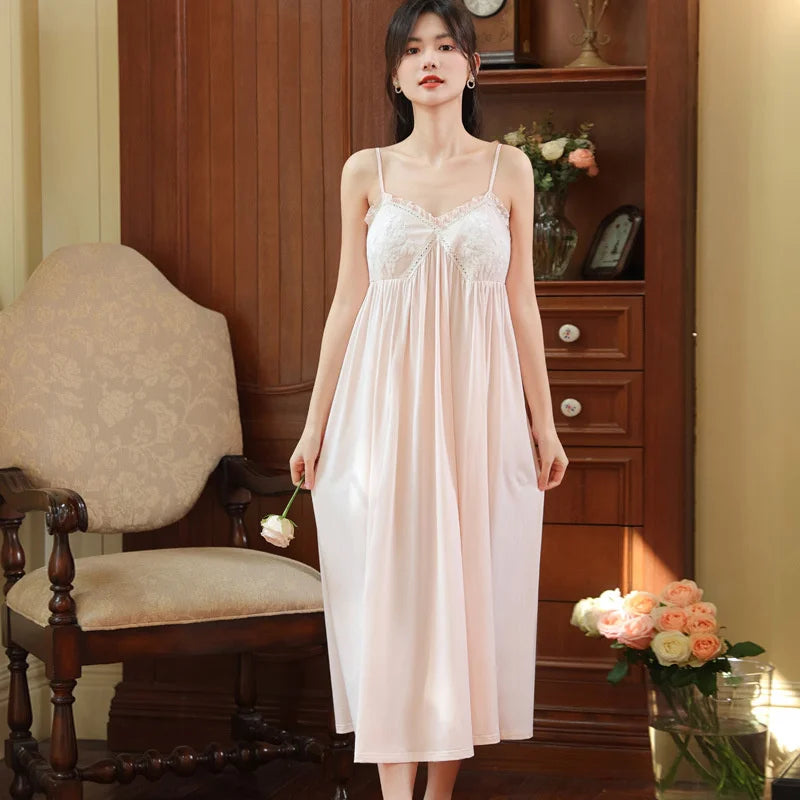 Embroidered Lace Cotton Nightdress