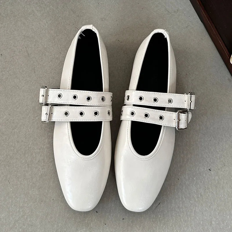 Buckle Strap Ballet Flats - Round Toe Lolita Style