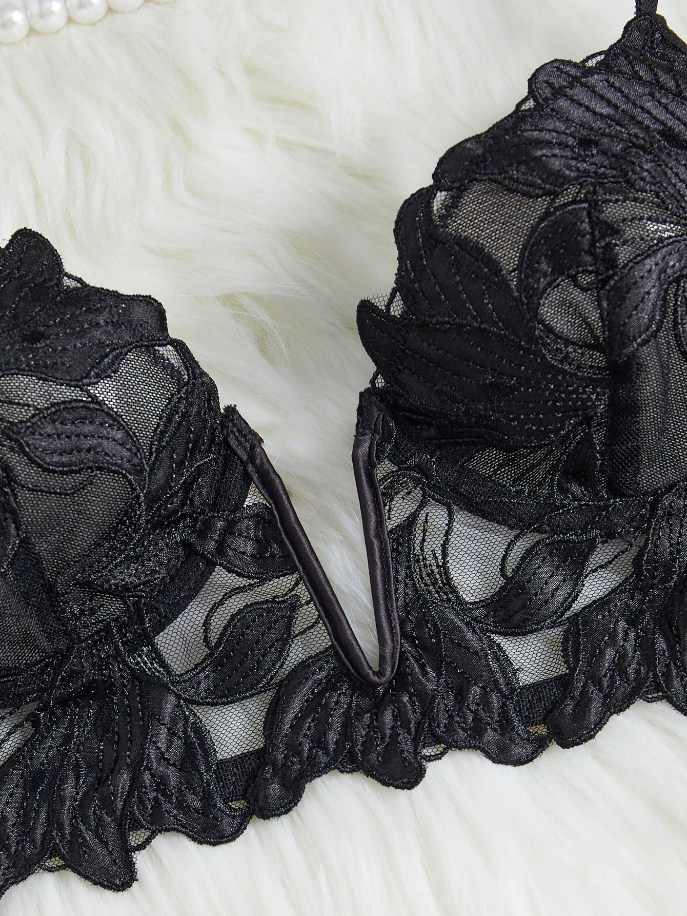 Floral Embroidered Bra & Brief Set