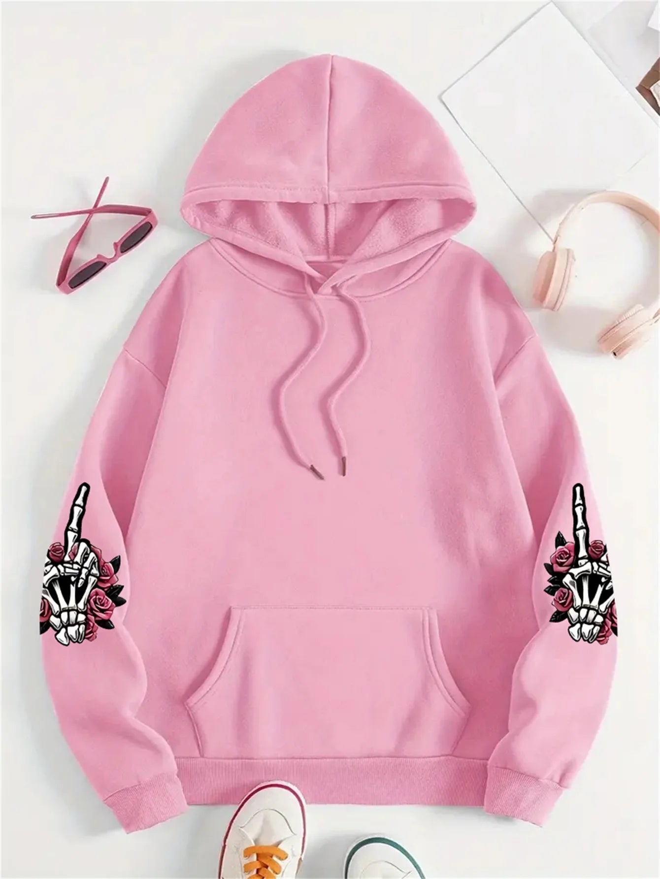 Graphic Fleece Hoodie - Oversized Harajuku Fit
