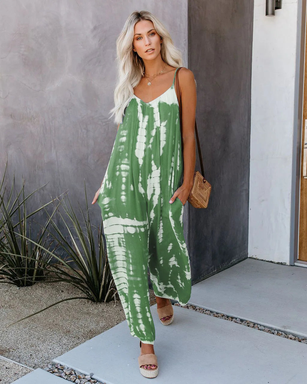 Wide-Leg Suspender Jumpsuit